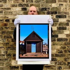 Fishing Hut, Southwold - Blue Seaside Architecture Color Photography