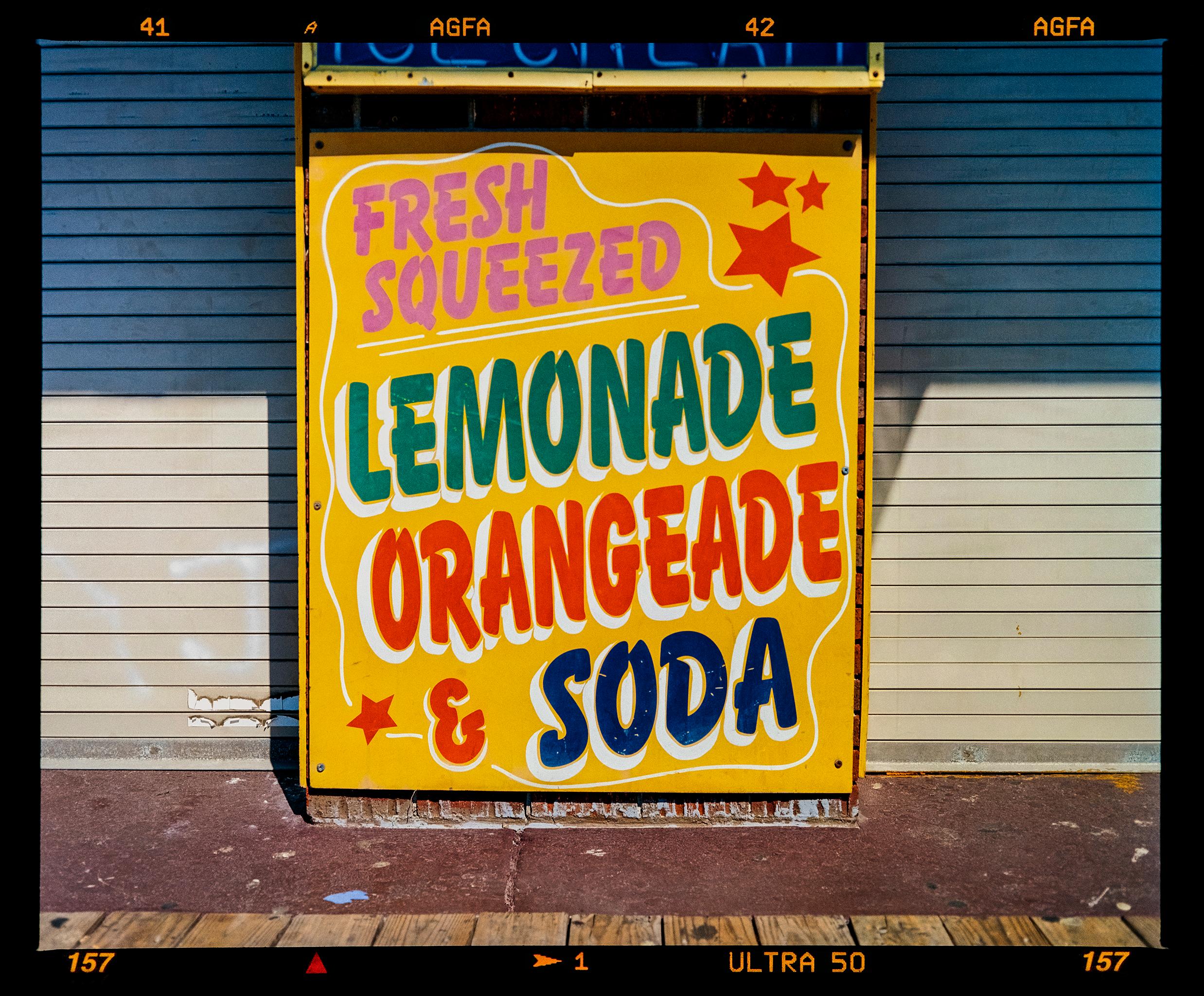 Richard Heeps Color Photograph - Fresh Squeezed, New Jersey - Small Framed Typography Photography Color Print