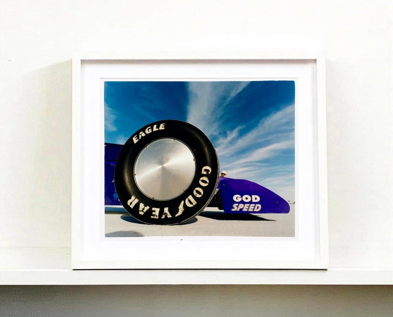 'God Speed Good Year', captured in the iconic home of speed, Bonneville Salt Flats. The bold graphic 'God Speed Good Year' contrasts in size against the vast landscape in the backdrop.

This artwork is a limited edition of 25 gloss photographic
