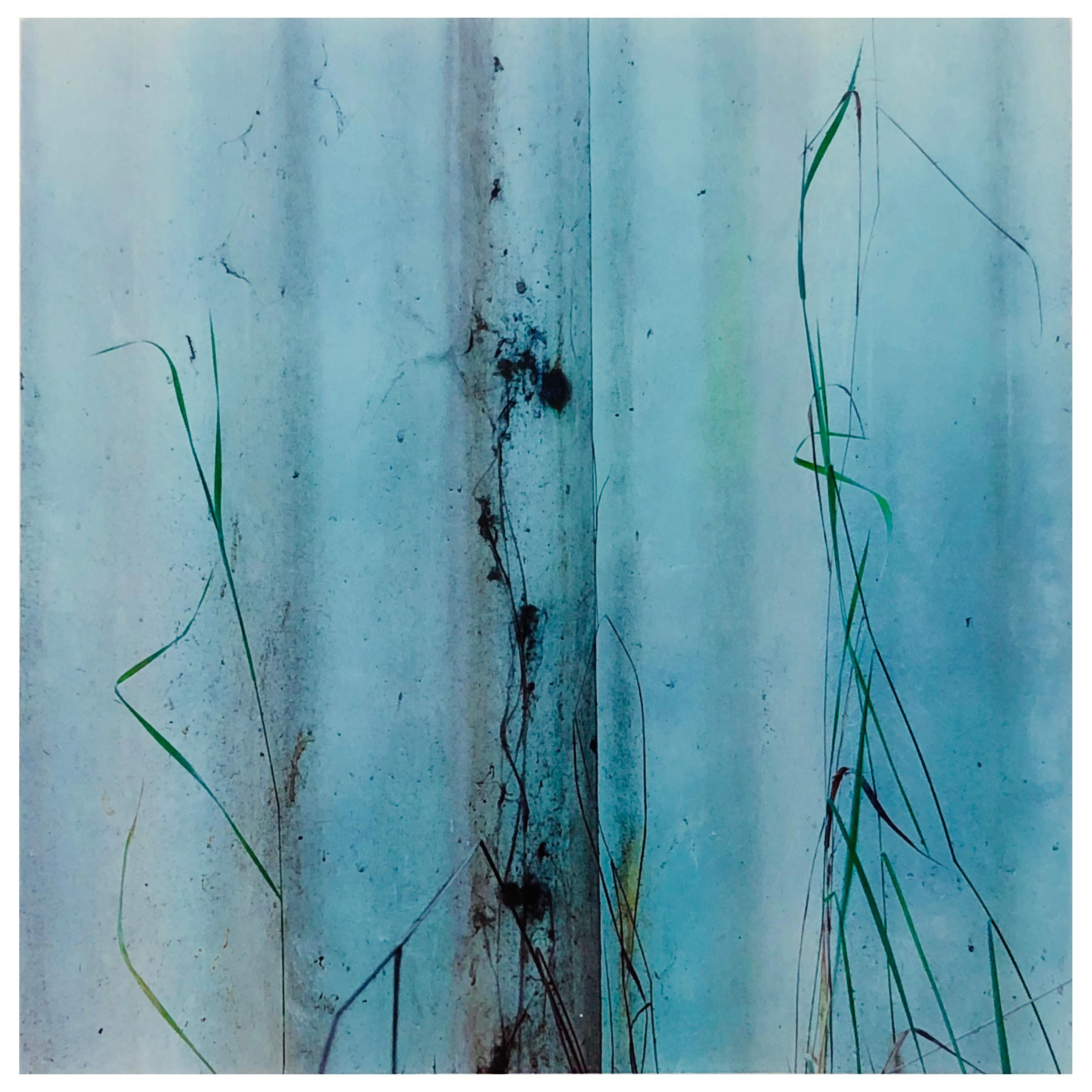 Richard Heeps Interior Print – Grass - Salzfabrik, Northwich - Blaue britische Quadratische Fotografie