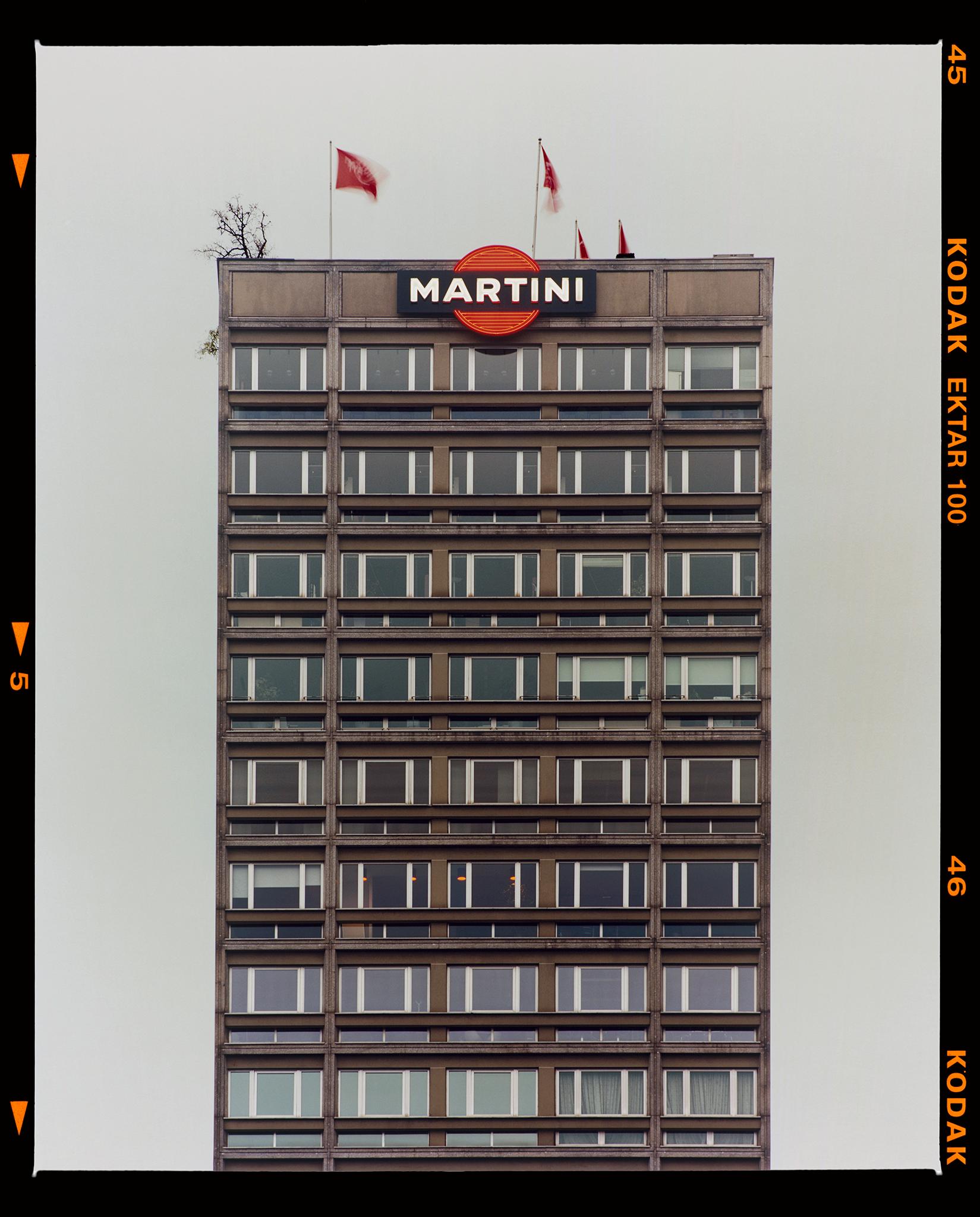 Richard Heeps Color Photograph - Grey Martini, Milan - Italian Architecture Street Photography 