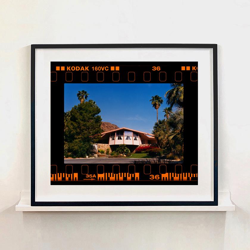 On the Road, reimagines classic Richard Heeps artworks presented with full film rebate almost like a blown up contact sheet. Honeymoon Hideaway captures iconic mid-century futuristic Googie Palm Springs architecture.

This artwork is a limited