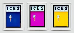 ICES Blue, Pink and Yellow - Set of Three Framed Colour Photography Artworks