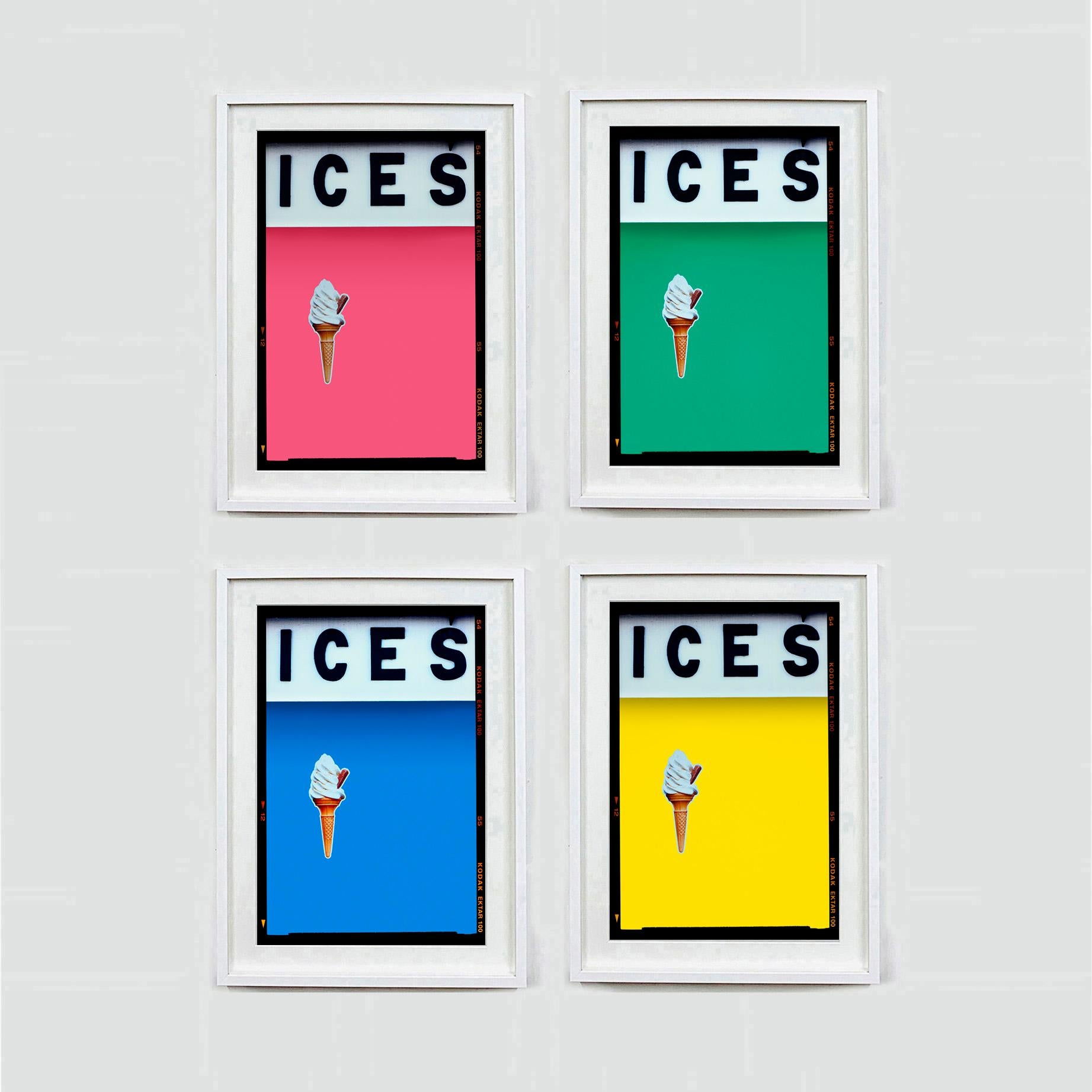 ICES Green, Pink, Blue, Yellow - Four Framed Artworks Pop Art Color Photography For Sale 9