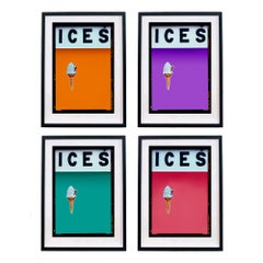 ICES Lilac, Orange, Teal, Coral - Four Framed Artworks Pop Art Color Photography