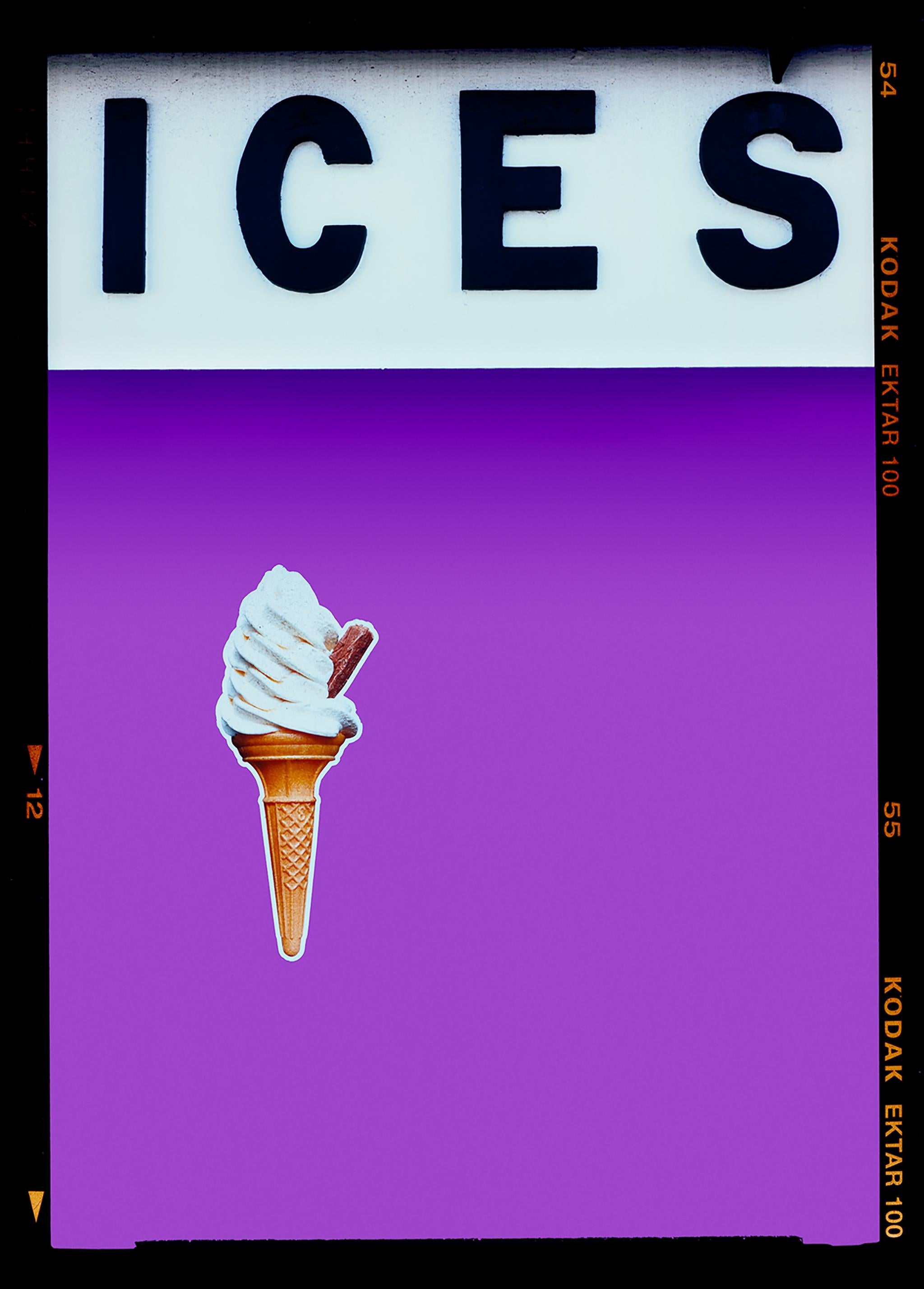 ICES Lilac Purple and Sherbet Yellow, Two Framed Pop Art Color Photographs For Sale 1