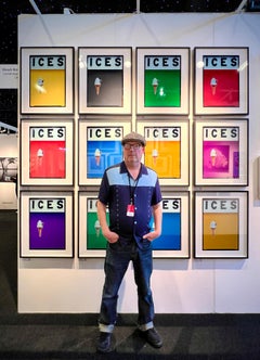 ICES Set di 12 fotografie pop art incorniciate, multicolore