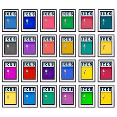 ICES Multicolor Set of 24 Framed Pop Art Photographs