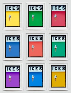 ICES Multicolor Conjunto de Nueve Obras de Arte Fotográficas en Color Enmarcadas