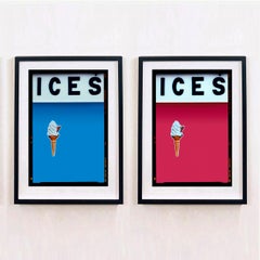 Paar gerahmte Kunstwerke von ICES – Pop-Art-Farbfotografie