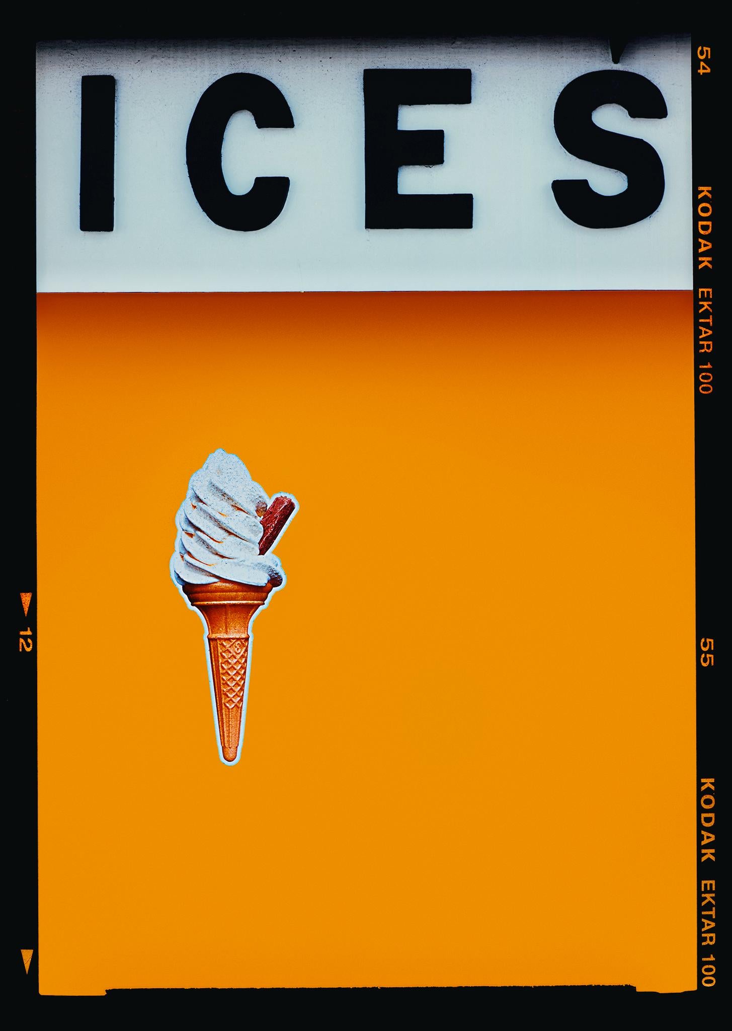 Richard Heeps Color Photograph - ICES Satsuma Orange, Bexhill-on-Sea - Pop Art Typography Photography