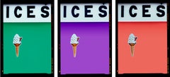 ICES Viridian, Lilac, Melondrama - Three Framed Pop Art Color Photographs