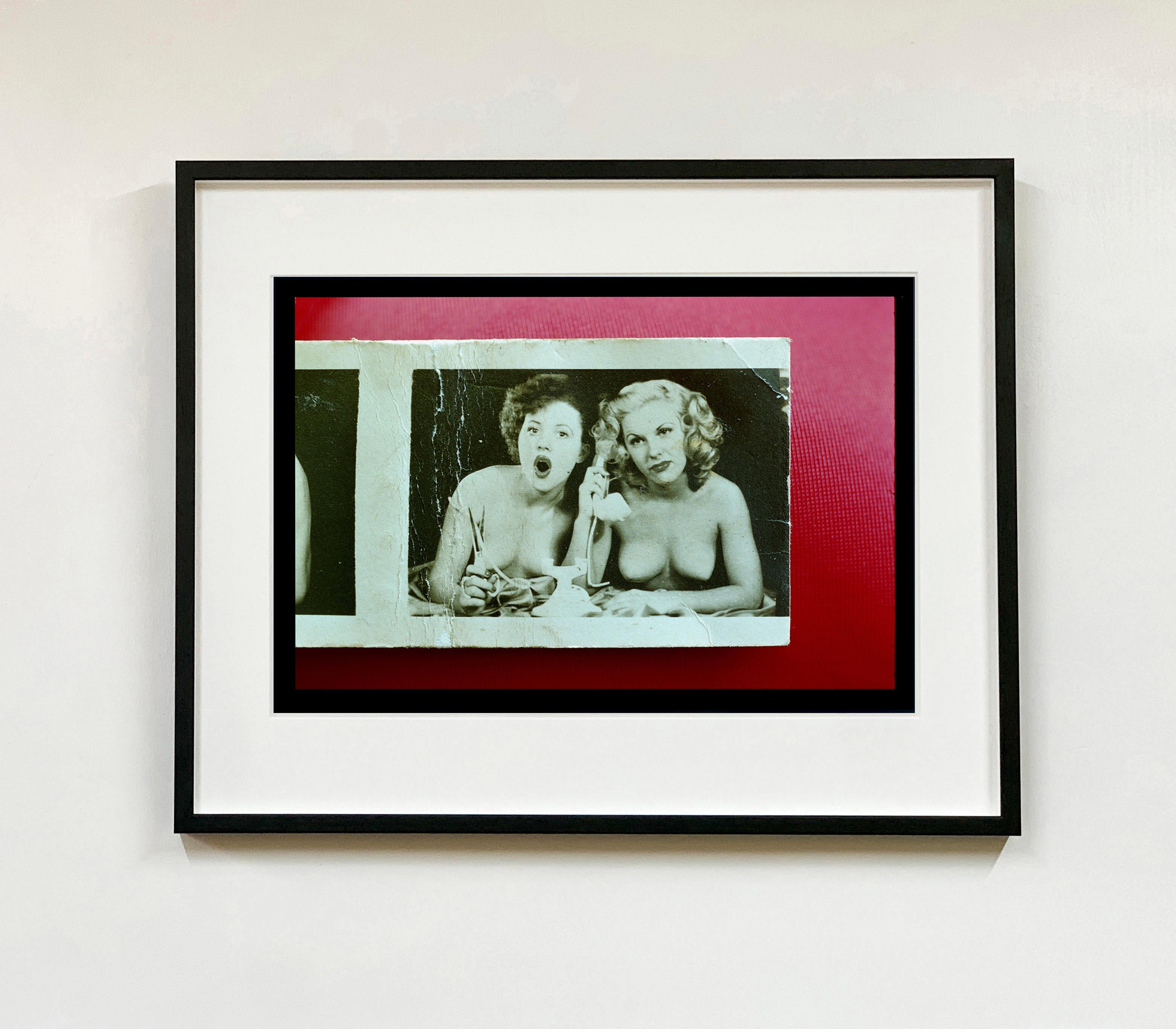 Jersey Girls Magenta, photograph from Richard Heeps Jersey Shore series.
Vintage matchbooks from New York's Chelsea Flea Market featuring nudes from the 1940's are reimagined by Richard Heeps in this colour photoshoot.

This artwork is a limited