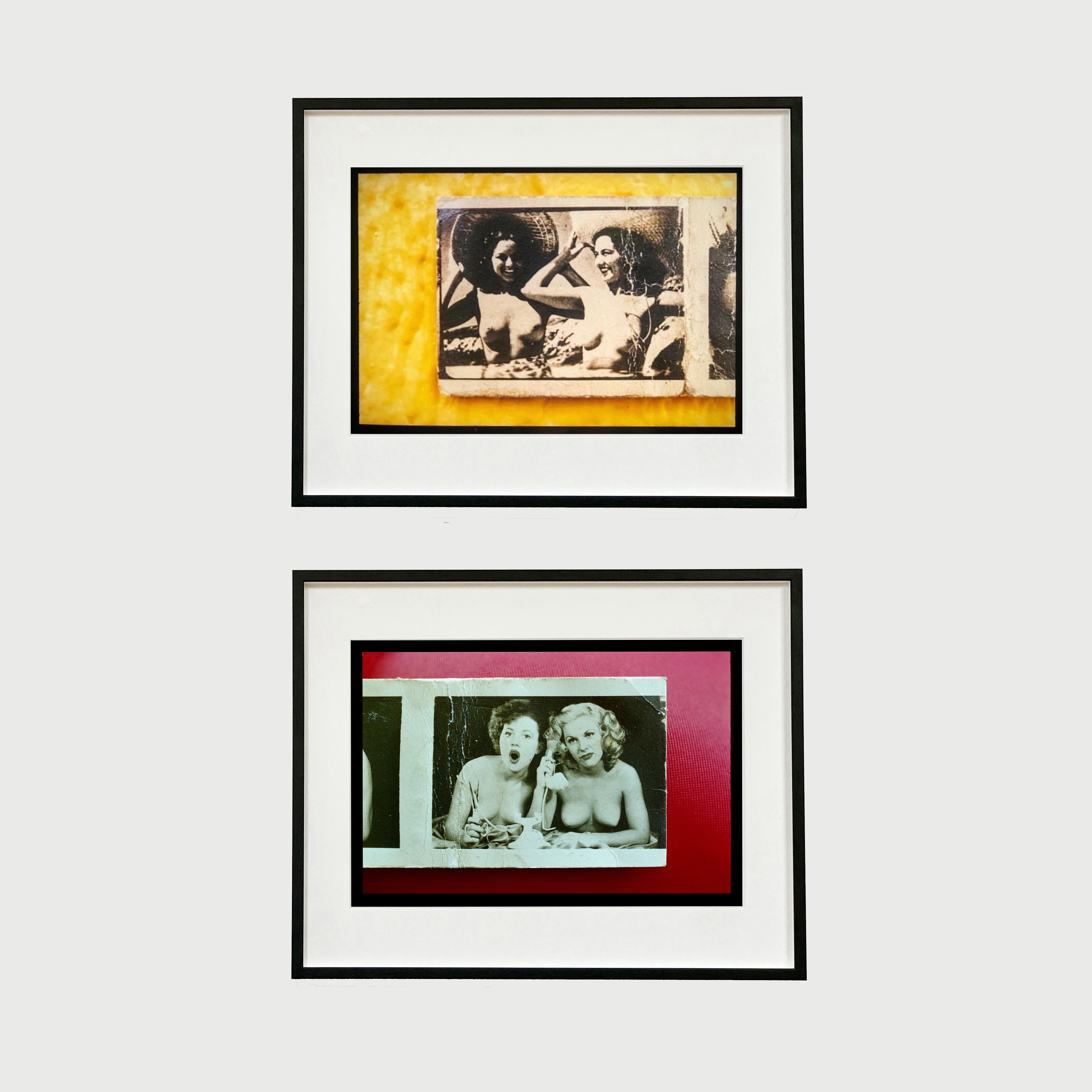 Jersey Girls Magenta, Foto aus Richard Heeps Jersey Shore-Serie.
Vintage-Streichholzbriefchen vom New Yorker Chelsea Flea Market, die Aktfotos aus den 1940er Jahren zeigen, wurden von Richard Heeps in dieser Farbfotografie neu interpretiert.

Dieses