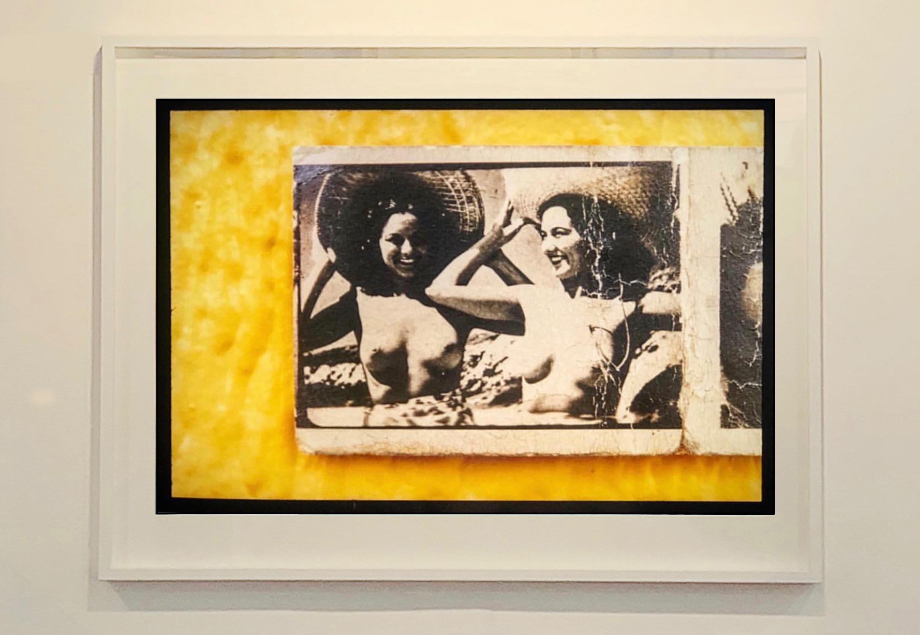 Jersey Girls (Yellow), Wildwood, New Jersey - Color Photography - Orange Portrait Photograph by Richard Heeps