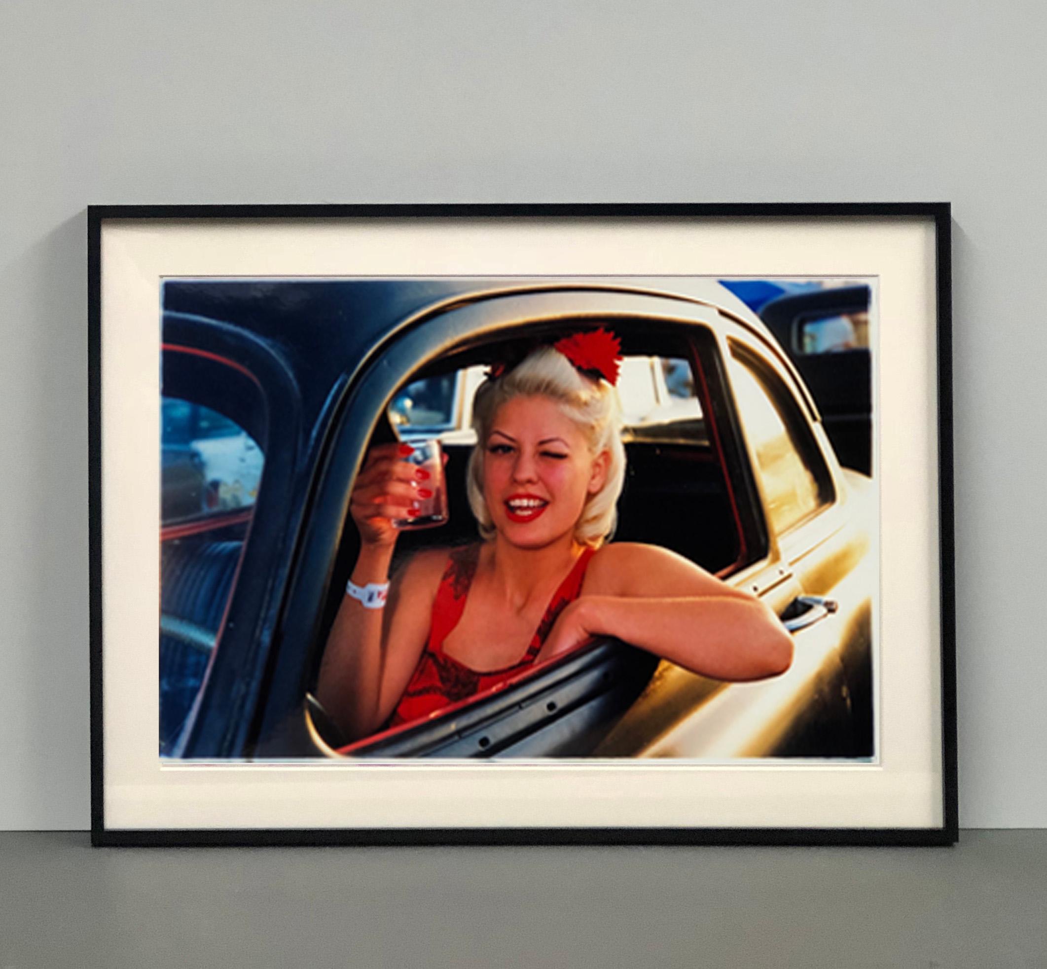 Lisa - Dragstrip Girl, Las Vegas - Contemporary portrait color photography - Print by Richard Heeps