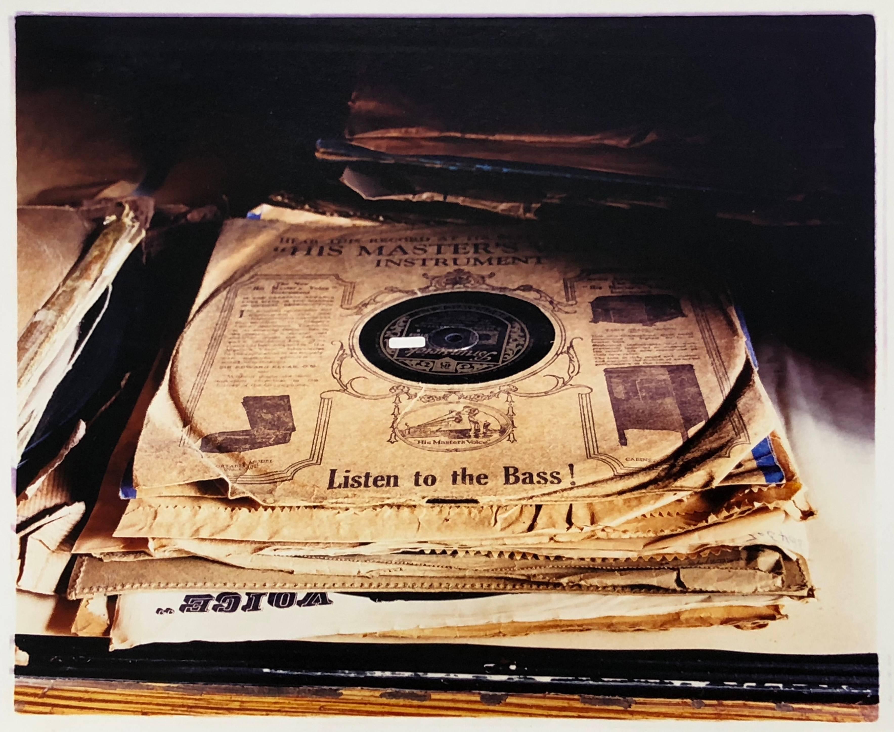 Captured when documenting the Preston Hall Museum, this atmospheric piece beautifully captures the nostalgic feeling of a record collection, the added detail of 'His Master's Voice' and the iconic line, "Listen to the Bass!'

This artwork is a