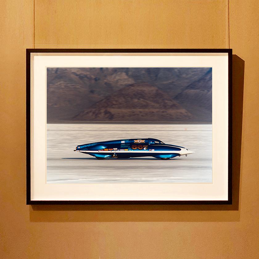 LSR Racing Streamliner, Bonneville, Utah - American Landscape Car Photo - Contemporary Photograph by Richard Heeps