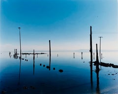 Marina, Bombay Beach, Salton Sea, California - Blue Waterscape Color Photography