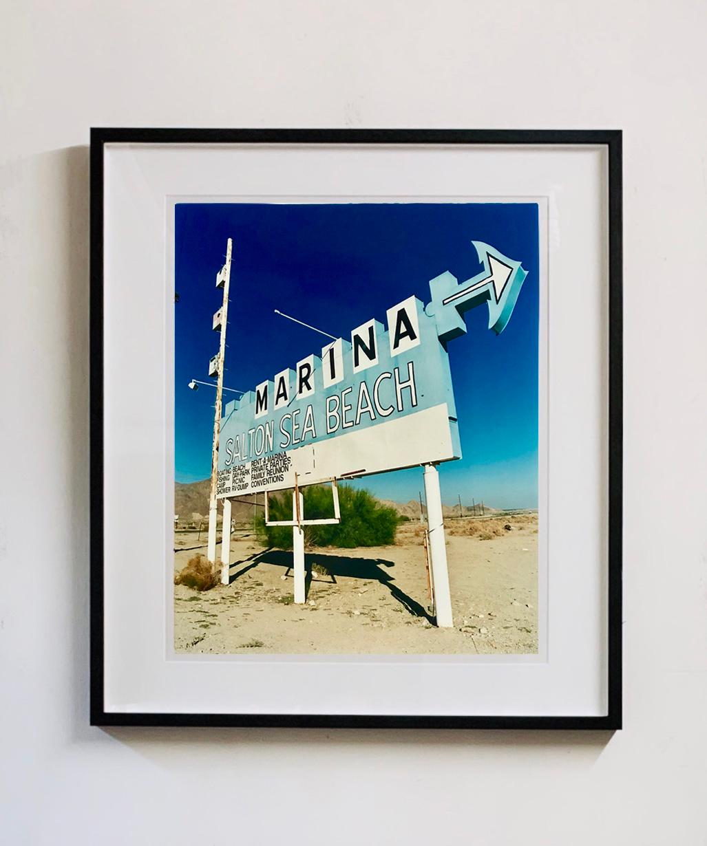Marina Sign I, Salton Sea Beach, California - Roadside sign color photography For Sale 3