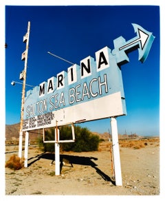 Marina Sign, Salton Sea Beach, Salton Sea, California - Typography Photograph