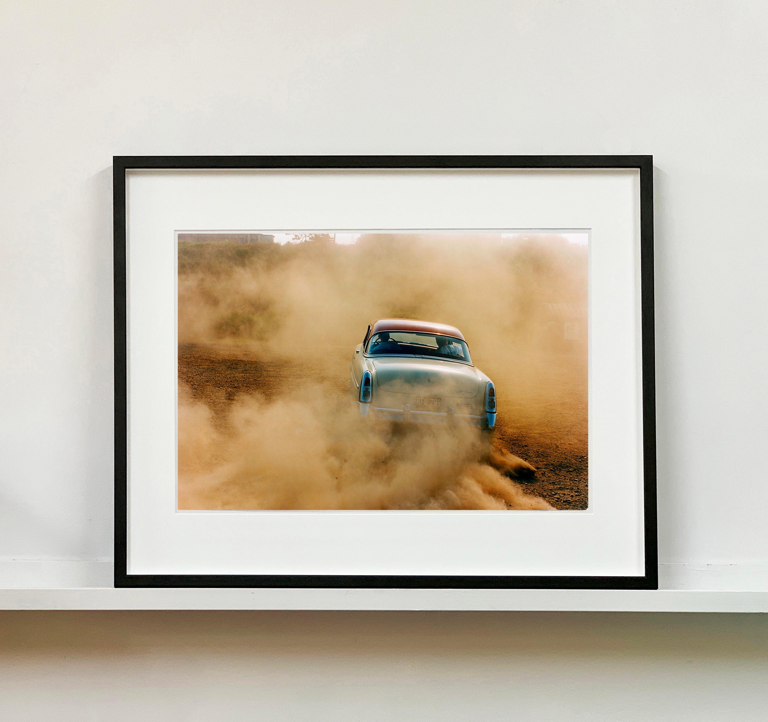 Mercury in the Dust, Hemsby, Norfolk - Car on a beach color photography For Sale 2