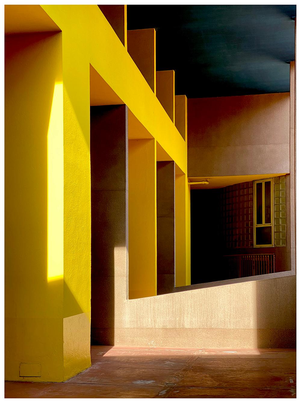 Richard Heeps Color Photograph - Monte Amiata I, Milan - Color Blocking Architecture Photograph
