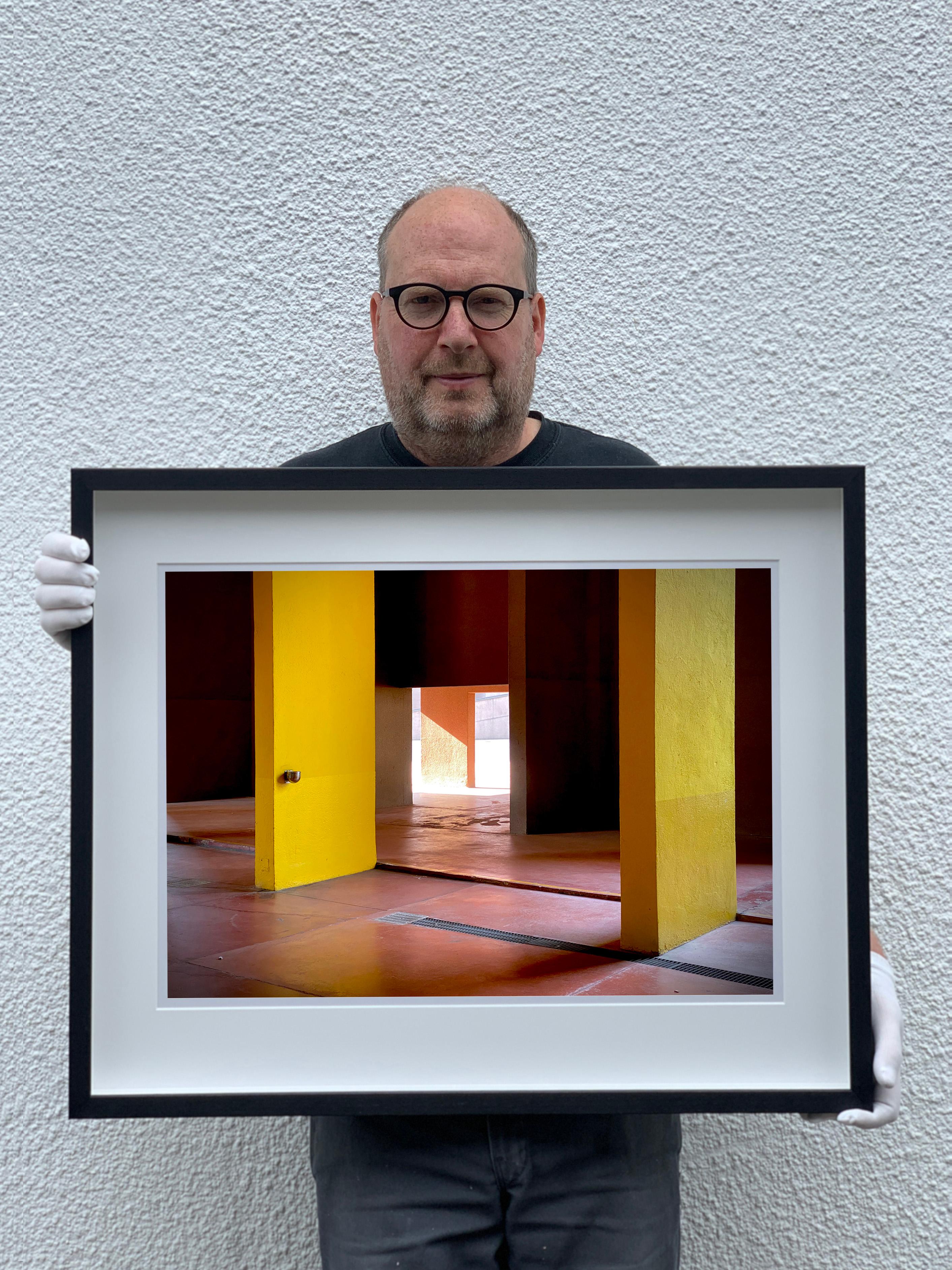 Monte Amiata II, Milan - Color Blocking Architecture Photograph - Brown Print by Richard Heeps