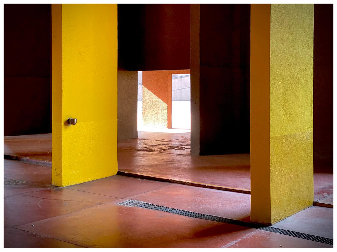 Richard Heeps Color Photograph - Monte Amiata II, Milan - Color Blocking Architecture Photograph