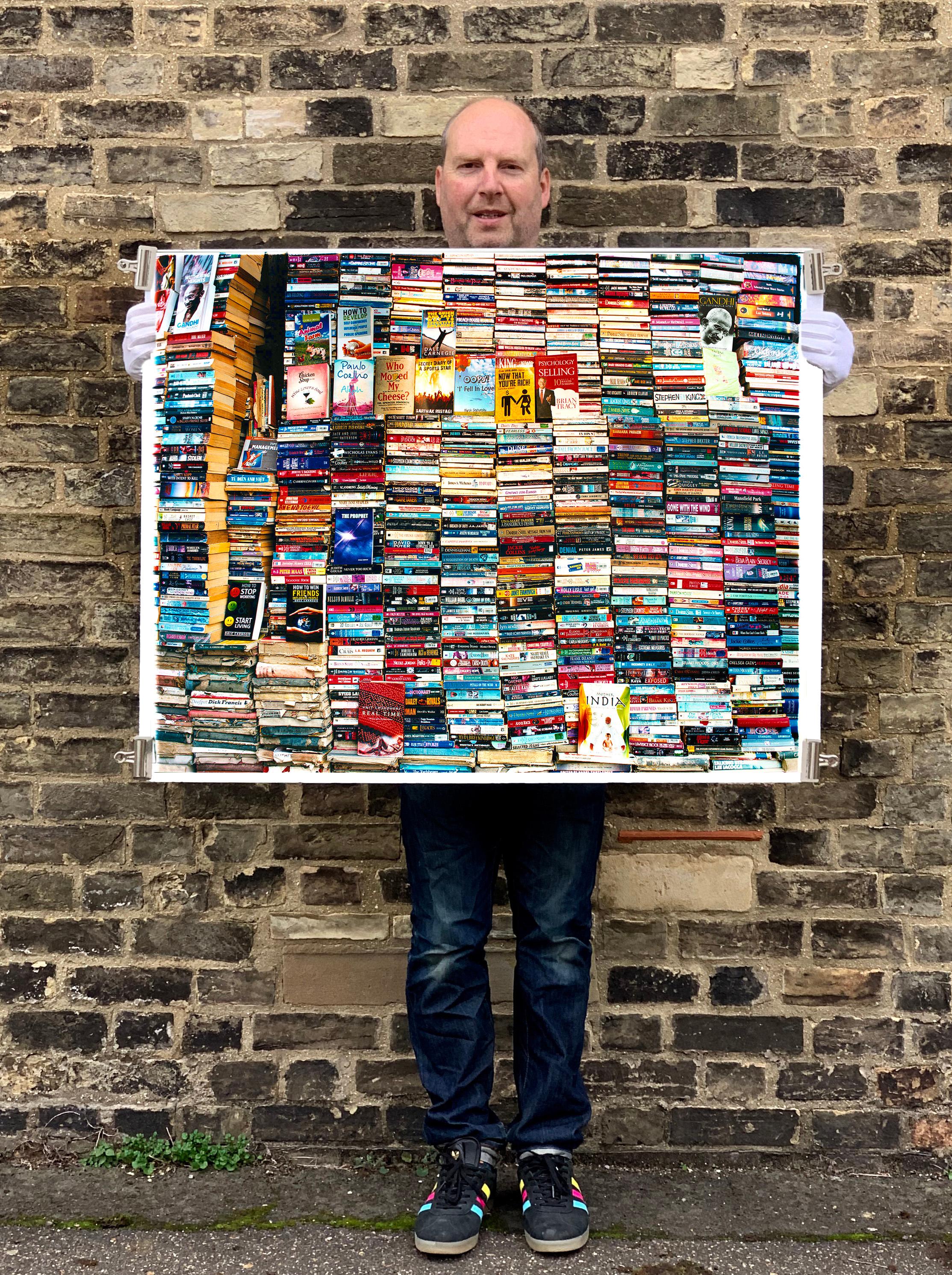 Mother India II, Delhi - India Color Street Photograph of Books - Beige Print by Richard Heeps