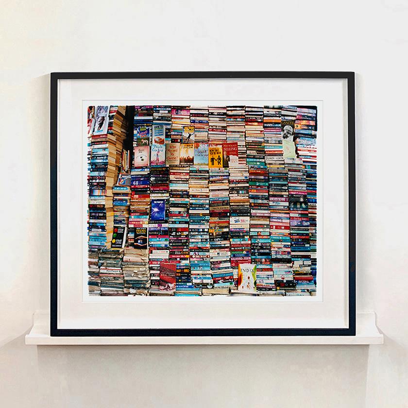 « Mother India II, Delhi - India Color Street Photograph of Books - Marron Color Photograph par Richard Heeps