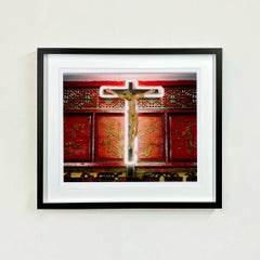 Neonkreuz, Ho-Chi-Minh-Stadt – Gerahmtes religiöses Farbfoto