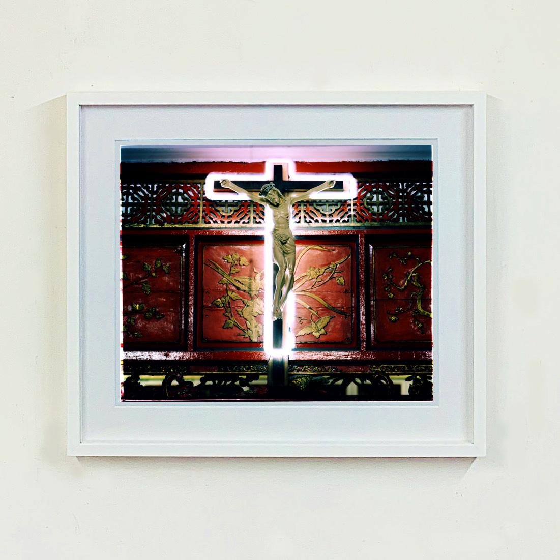 Neon Cross, Ho Chi Minh City (Saigon) - Religious kitsch color photography For Sale 1