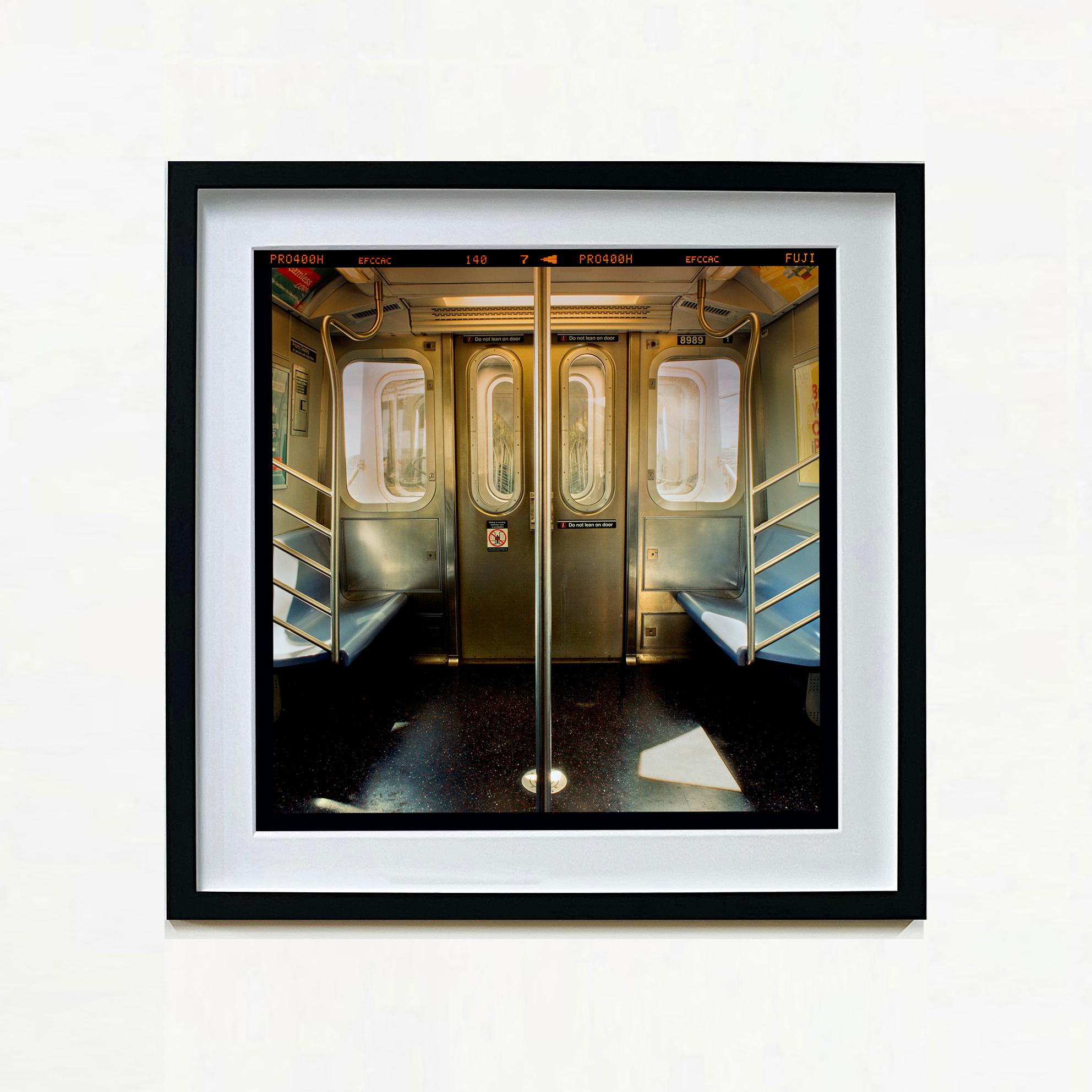New York City Subway Car - American Interior Color Photograph For Sale 1
