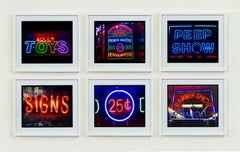 Set di sei opere d'arte per la fotografia di strada al neon di New York
