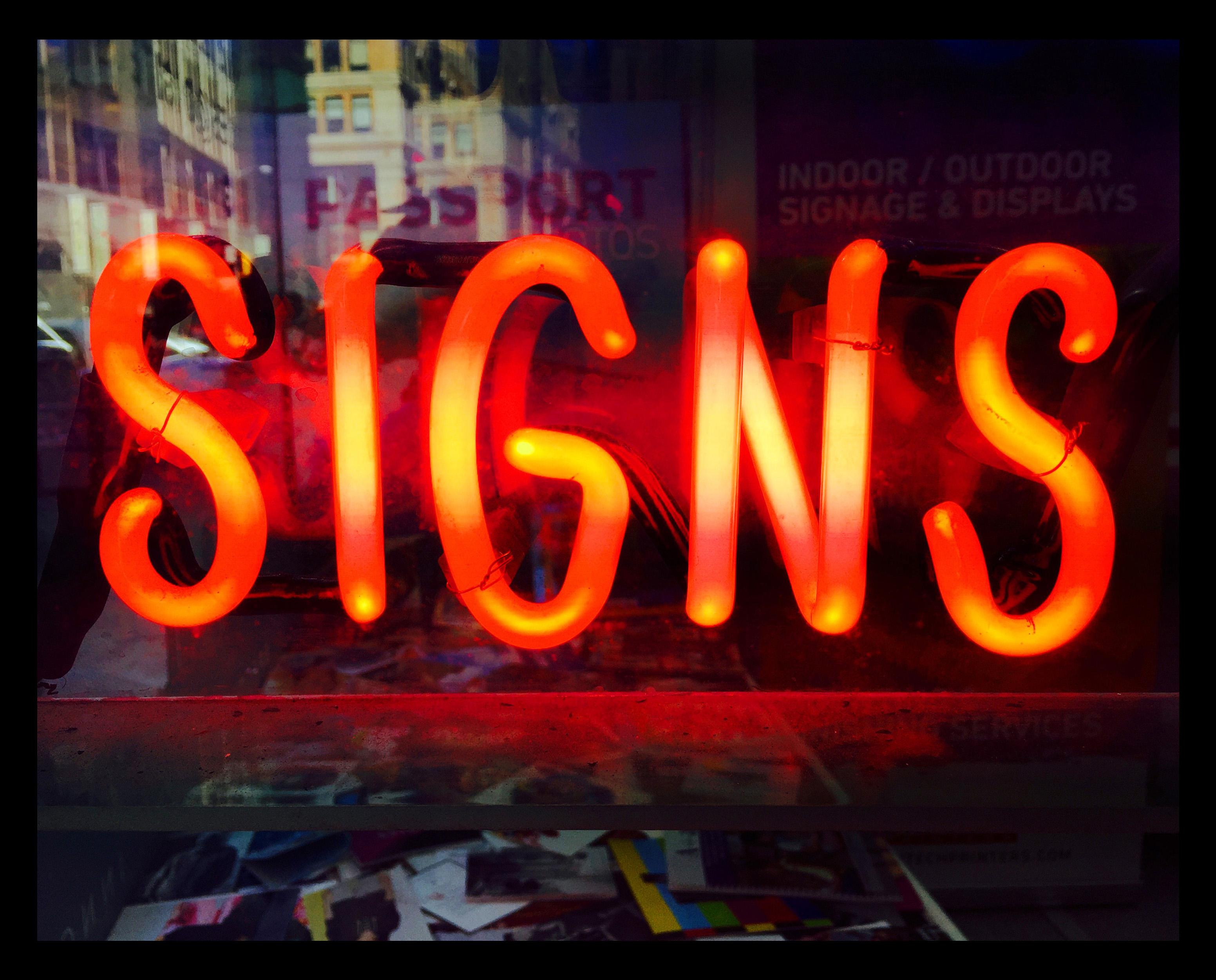New York Neon Street Photography Set of Six Artworks For Sale 1