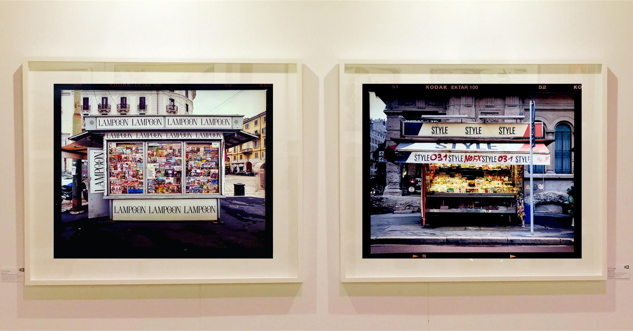 News Stand - Bronzetti, Milan - Italian Street Color Photography - Contemporary Print by Richard Heeps
