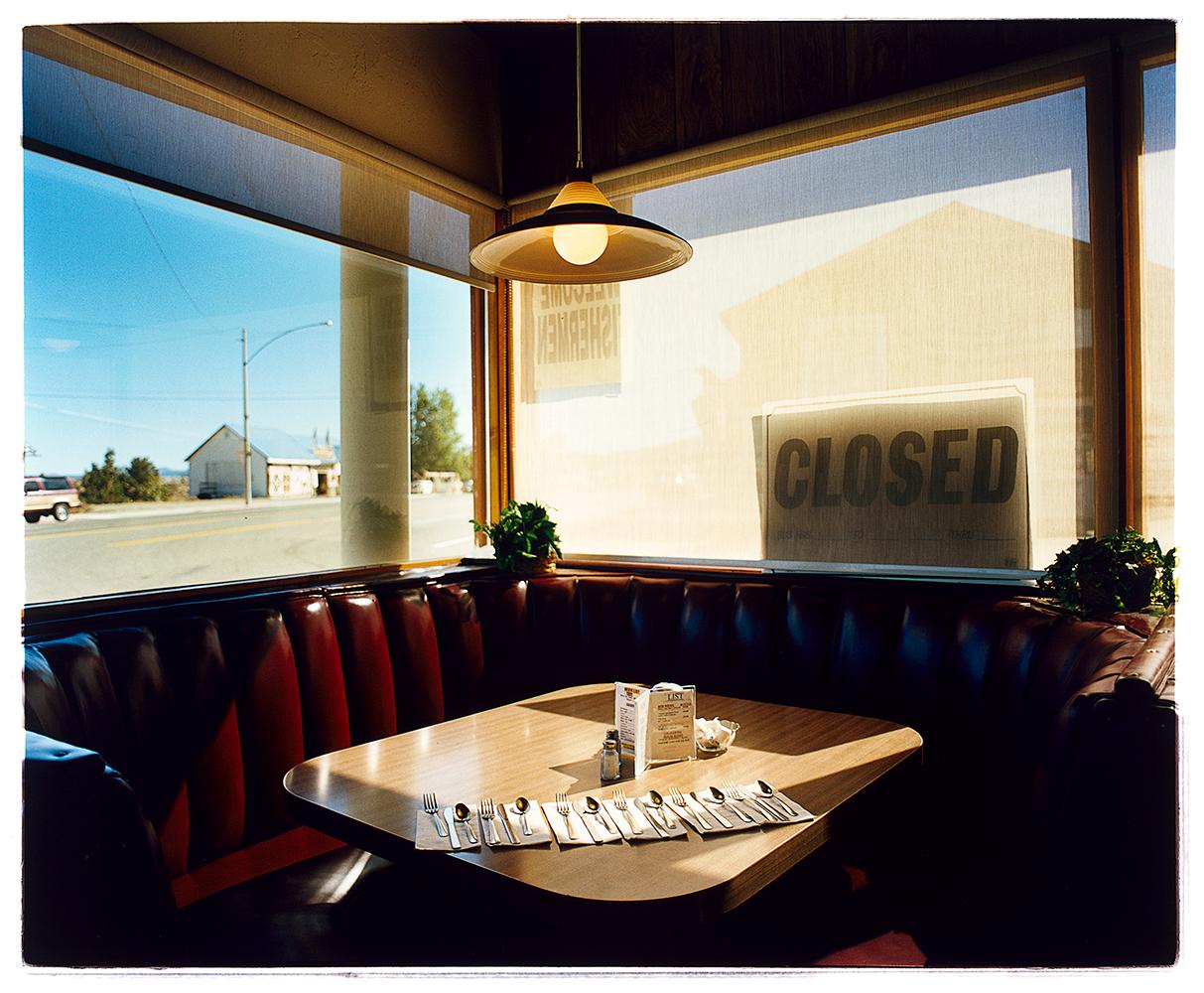 Richard Heeps Color Photograph - Nicely's  Café, Mono Lake, California - American interior color photography