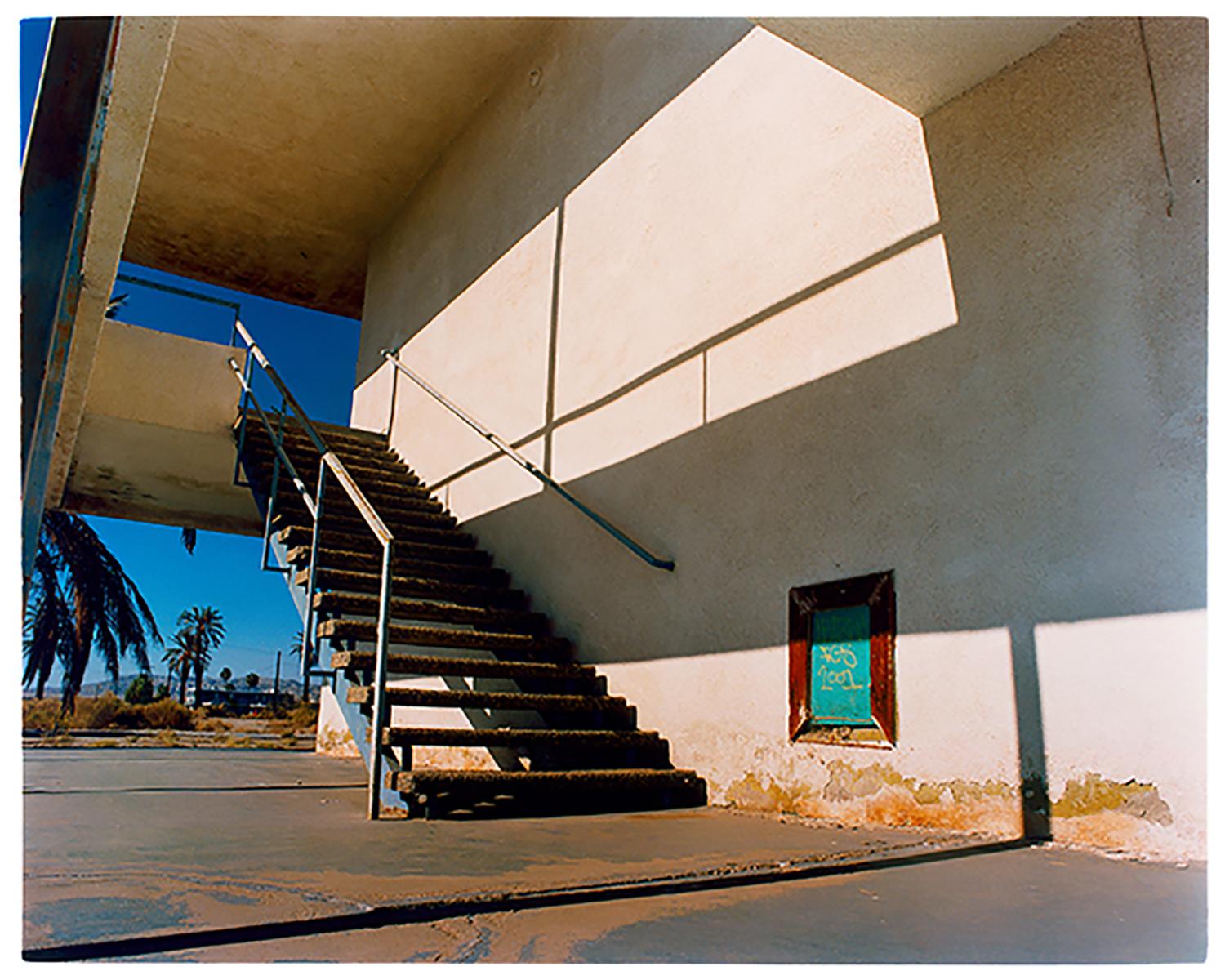 Richard Heeps Landscape Photograph - North Shore Motel Steps, Salton Sea, California - Architectural color photo