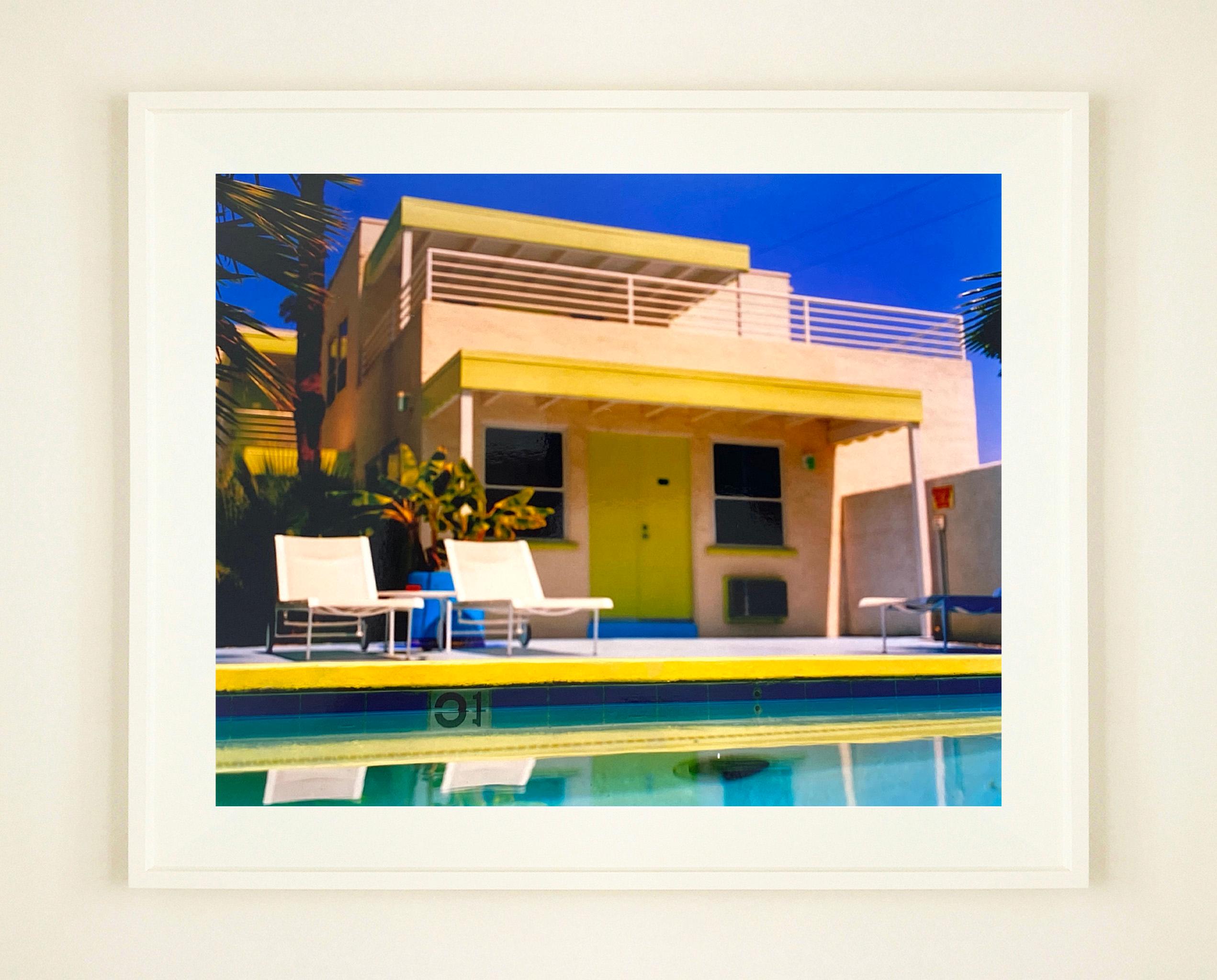Palm Springs Poolside I, California - American Architecture Color Photography - Gray Landscape Photograph by Richard Heeps