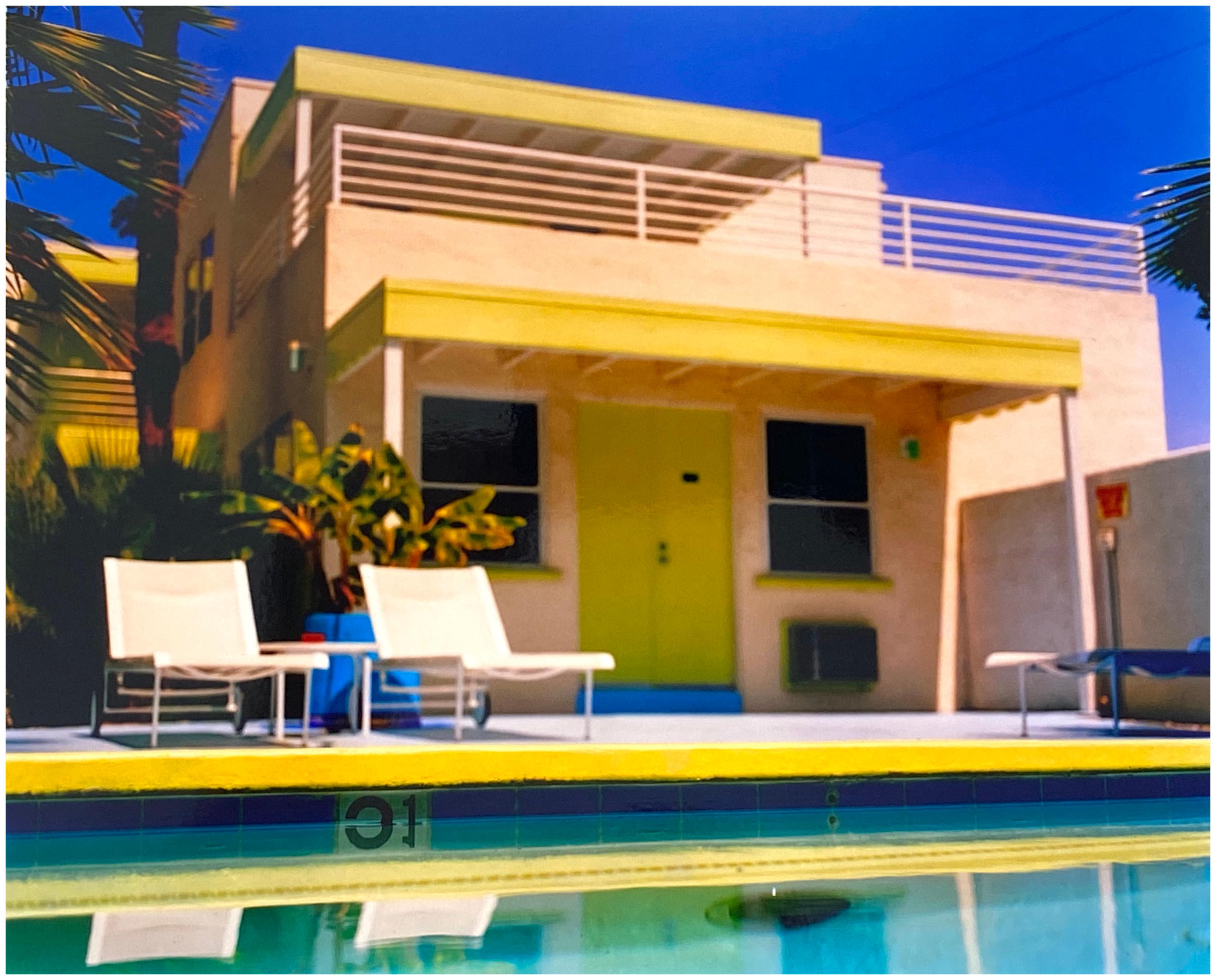 Richard Heeps Landscape Photograph - Palm Springs Pool Side I, California - American Architecture Color Photography