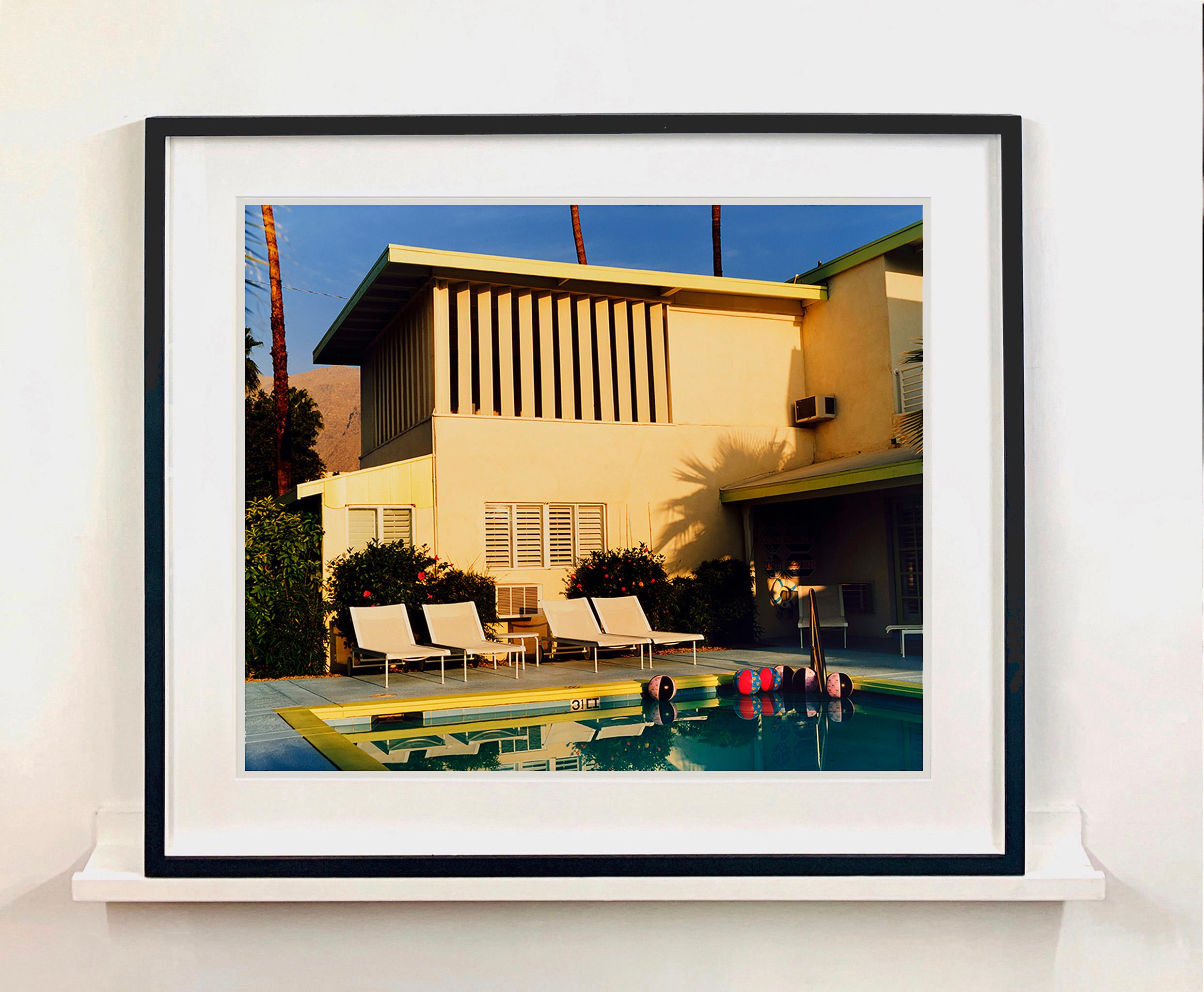 Palm Springs Poolside III, Ballantines Movie Colony, California - Color Photo - Photograph by Richard Heeps