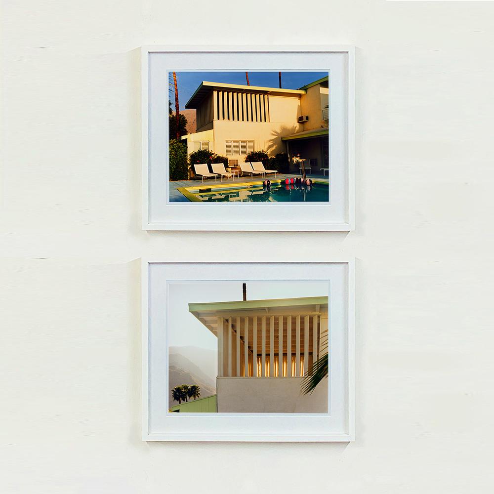 Palm Springs Poolside, photograph by Richard Heeps. Classic mid-century Palm Springs architecture, featuring cool blue skies and pool with accents of pink and almost neon yellow.

This artwork is a limited edition of 25 gloss photographic print made