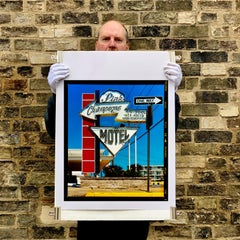 Rosa Champagner Motel, Wildwood, New Jersey - Doo Wop Schild-Farbfotografie