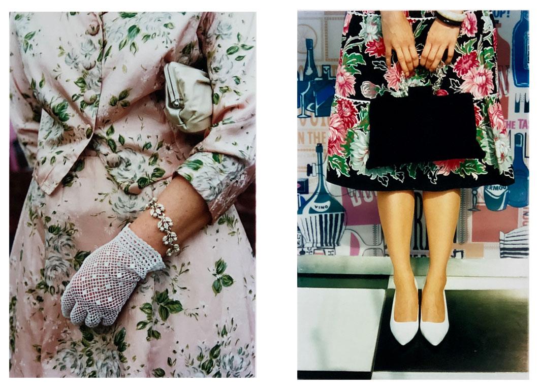 Richard Heeps Color Photograph - Pink Floral Dress & Black Handbag for Alexandra