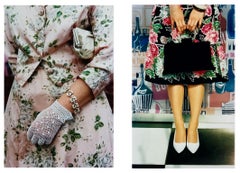 Pink Floral Dress & Black Handbag for Alexandra