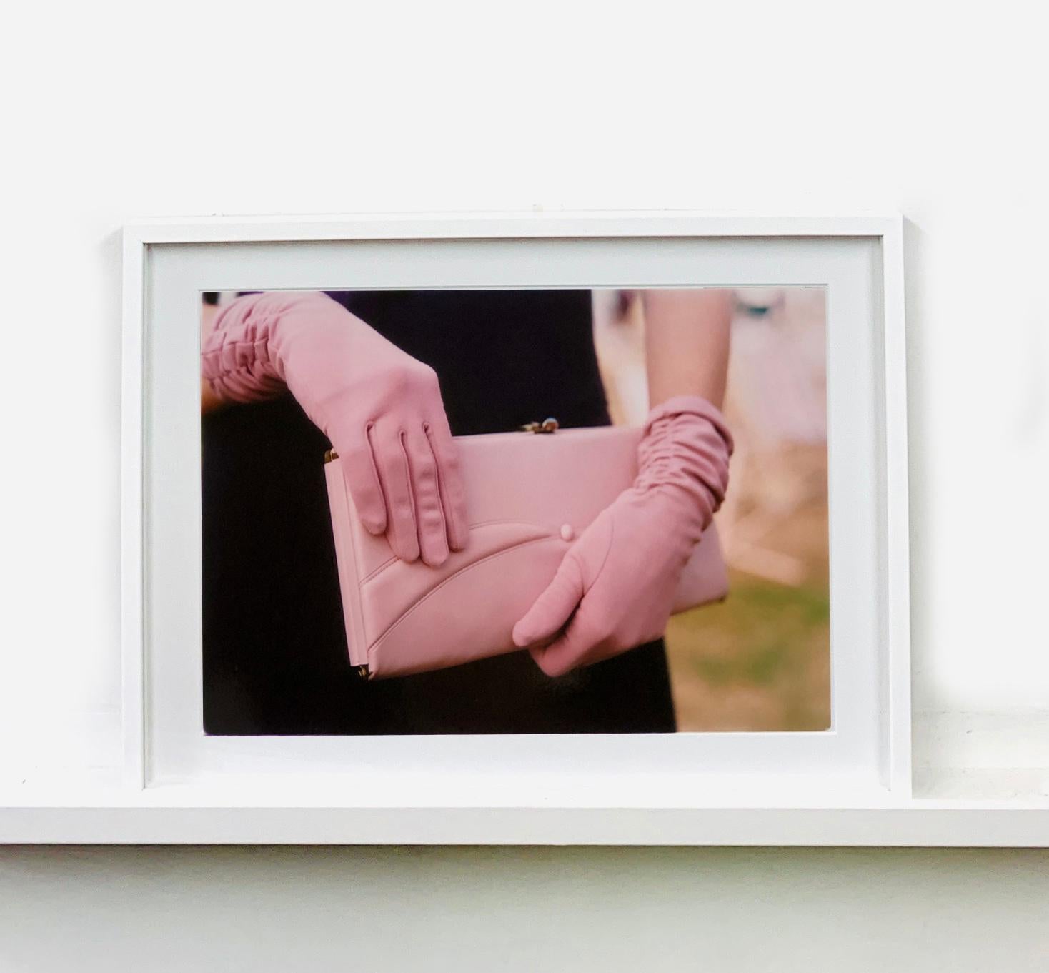 Pink Gloves, Goodwood, Chichester - Feminine fashion, color photography - Photograph by Richard Heeps