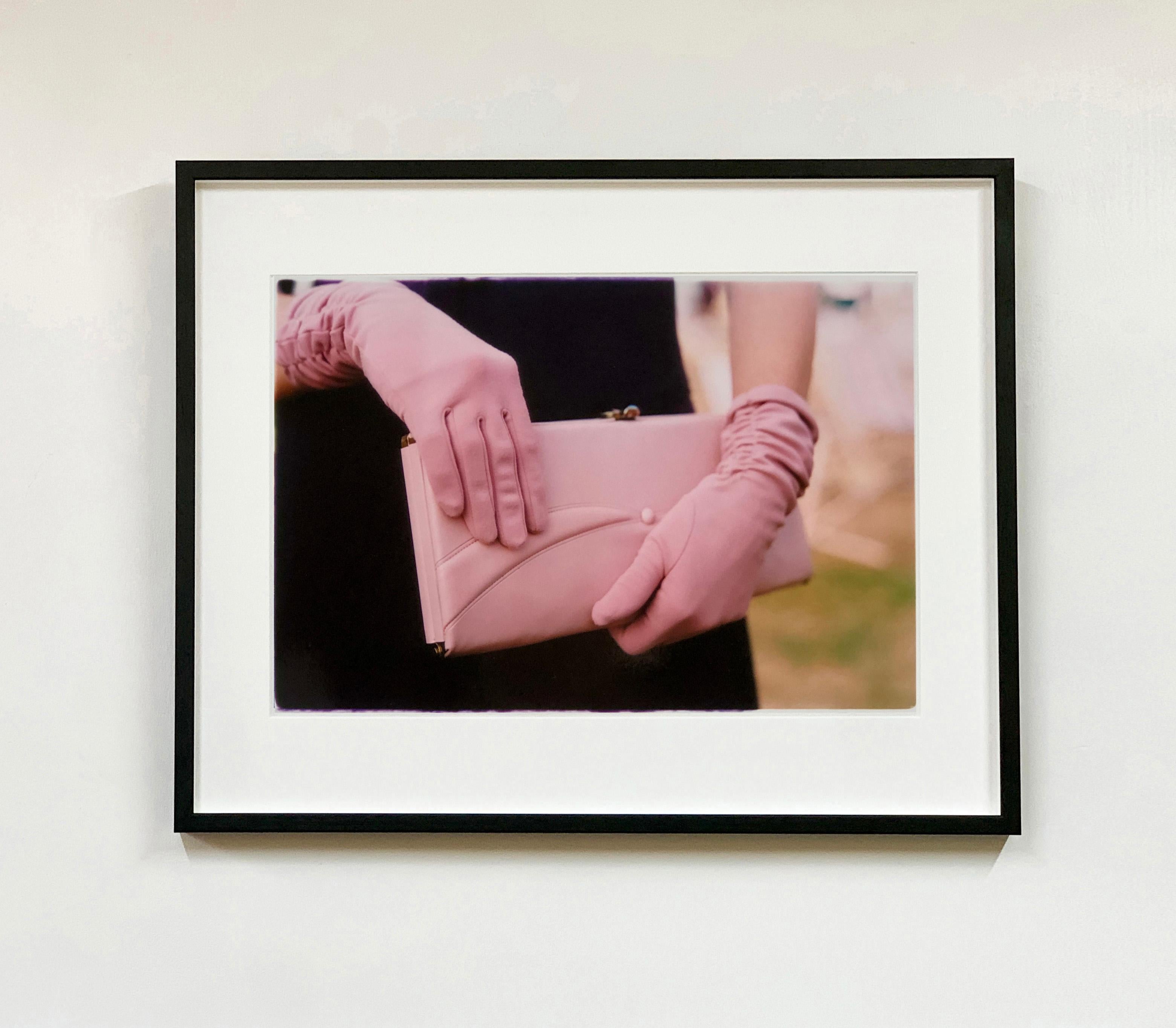 Pink Gloves, Goodwood, Chichester - Feminine fashion, color photography - Photograph by Richard Heeps