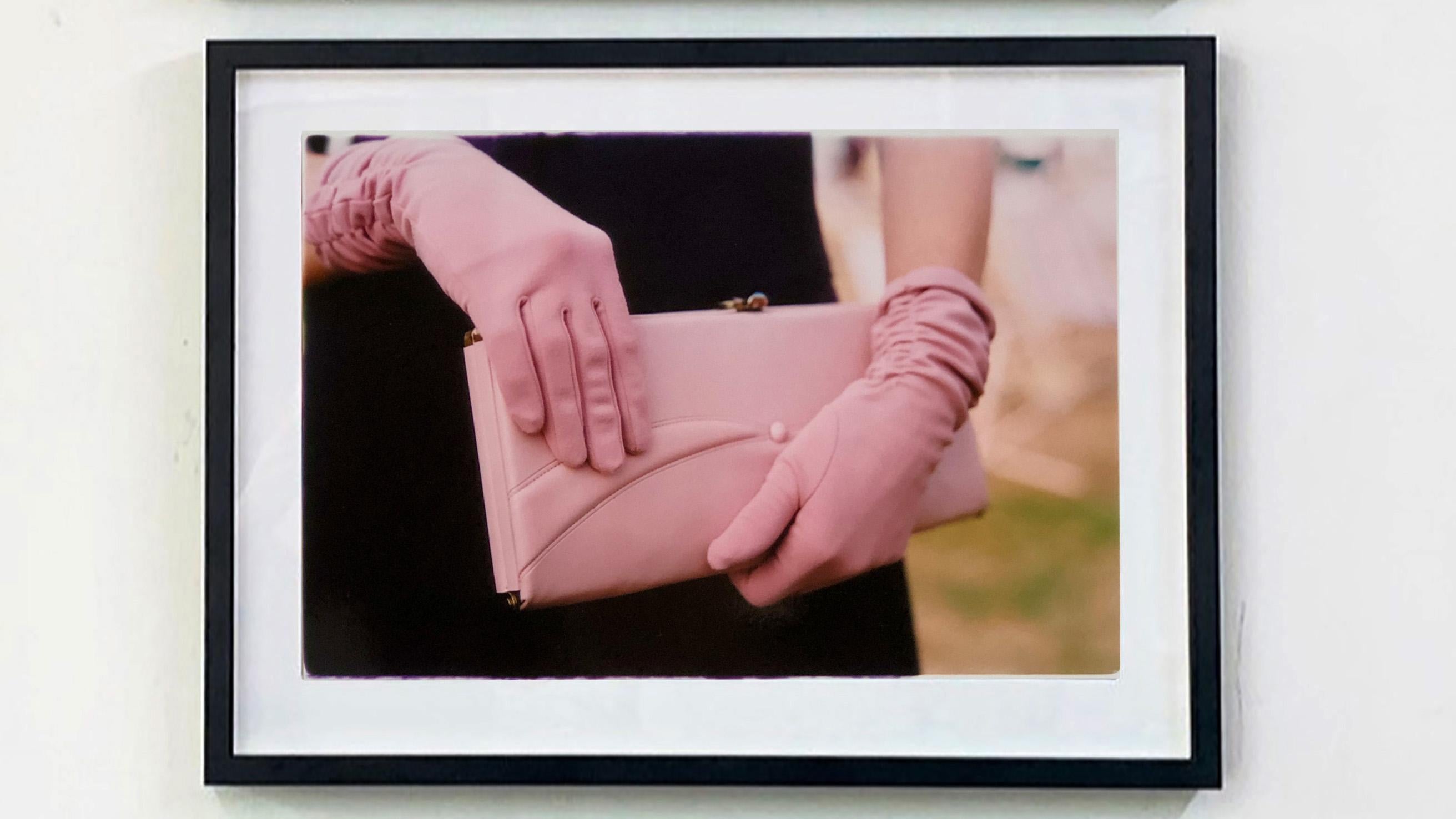 Pink Gloves, Goodwood, Chichester - Feminine fashion, color photography - Contemporary Photograph by Richard Heeps