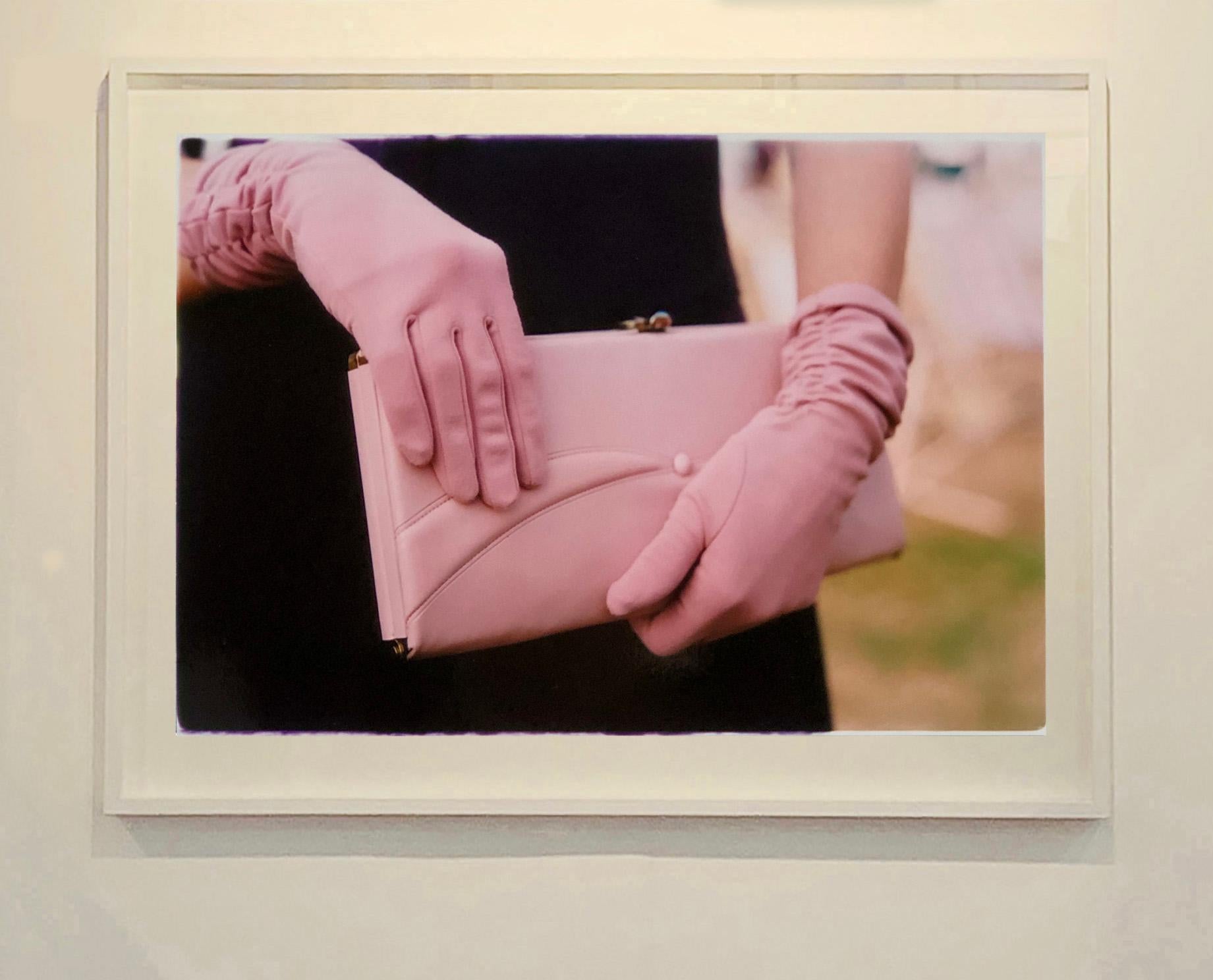 Pink Gloves, Goodwood, Chichester - Feminine fashion, color photography - Contemporary Photograph by Richard Heeps